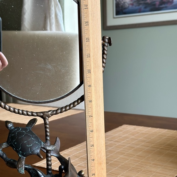 Nautical Mirror- SPI Brass Dolphin & Turtle Vanity Mirror - Picture 14 of 16